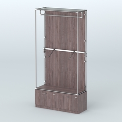 Торговая система ХРОМ (задняя стенка - ДСП) 1200 мм №2-3 с тумбой Т-15 и поручнями, Ясень Анкор темный