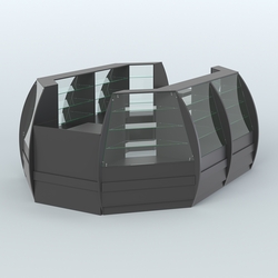 Торговый островок из стекла и дсп БРИЗ средний №3, Черный