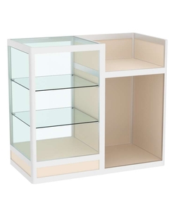 Прилавок под кассу из профиля №4  (открытый), Крем Вайс