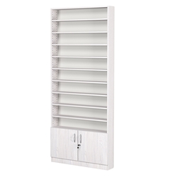 Стеллаж из ДСП с 10-ю полками 150x900 мм серии LEVEL-10 №9 (З/C - ДВП), Ясень Анкор светлый