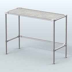 Стол большой D-43 с полкой ДСП 16мм, Метрополитан Грей