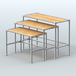 Комплект столов №1-4 с полками ДСП 16мм, Дуб Золотистый