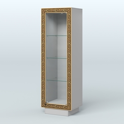 Низкая витрина из ДСП с декором НБА-1, Серый