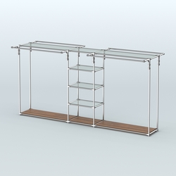 Островная торговая система ХРОМ 3600 мм с поручнями №11, Орех