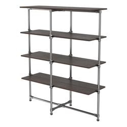 Хромированный стенд Прогресс №1-4 (с полками ДСП 16мм), Дуб Венге