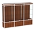 Витрина из профиля №1-2П (3-ех метровая) (задняя стенка - ДВП)  Орех