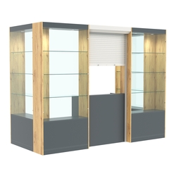 П-образный павильон №4-3П (3,24 кв.м), Темно-серый и Дуб Золотистый