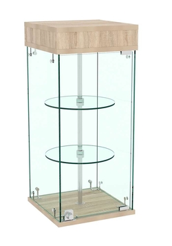 Витрина РОТАЦИЯ настольная с вращающимися полками №21-2 (прозрачная), Дуб сонома