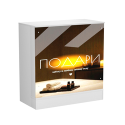 Стол-прилавок под выдачу товара со световым коробом №20, Серый