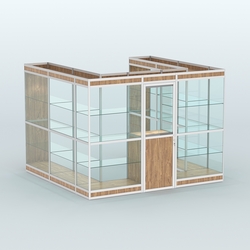 Павильон из профиля пристенный №5в (6,75 кв. м), Дуб Канзас коричневый