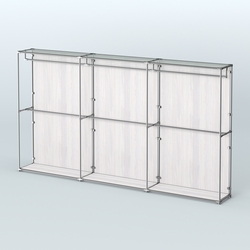 Торговая система ХРОМ (задняя стенка - ДСП) 3600 мм с поручнями №1, Ясень Анкор светлый