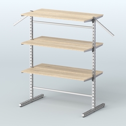 Система ЭЛЕГАНТ островная с шестью прямыми полками из ДСП №17а, Дуб сонома