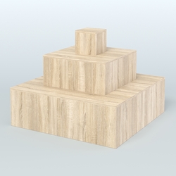 Островок-пирамида квадратный для торговых центров №1, Дуб сонома