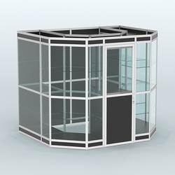 Павильон из профиля пристенный №7в (4,32 кв. м), Черный