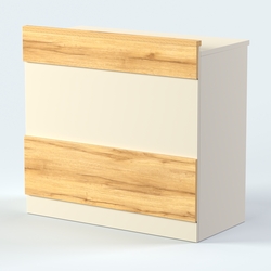 Стол - верстак с ящиками №2, Дуб Золотистый и Крем Вайс