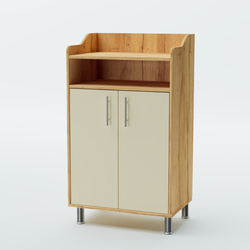 Стойка официанта "Бармен" №4-Н на ножках, Дуб Золотистый и Крем Вайс