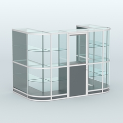 Павильон из профиля пристенный №4г (4,05 кв. м), Темно-Серый