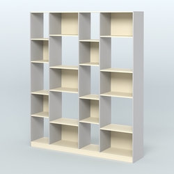 Стеллаж из ДСП серии ЛОФТ №15-1, Серый + Крем Вайс