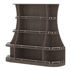 Пристенный низкий стеллаж ГАРАНТ №1-О с ограничителями, Дуб Венге