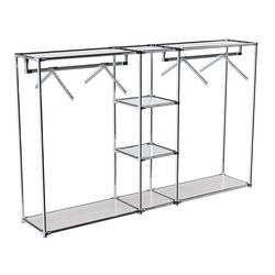 Хромированный стенд-вешало TD-51 №1-4 Хром с полками Зеркало 4мм, Ясень Анкор светлый - U31104