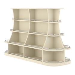 Островной низкий стеллаж ГАРАНТ №3-О с ограничителями, Крем Вайс