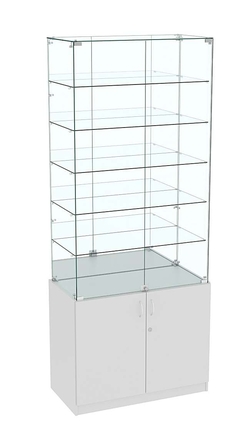 Высокая витрина ИСТРА №807 (задняя стенка - зеркало), Серый