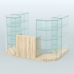 Торговый стеклянный павильон Абсолют №1а (закрытый) (4.13 кв.м), Дуб сонома