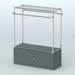 Островная торговая система ХРОМ 1200 мм с тумбами №4, Темно-Серый