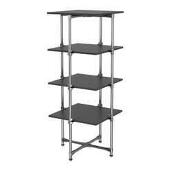 Хромированный стенд Прогресс №2-4 (с полками ДСП 16мм), Черный