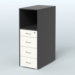 Тумба высокая Стандарт, Черный + Белый