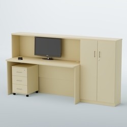 Ресепшен с выдвижной тумбой ВЕГА №5, Крем Вайс