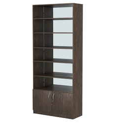 Стеллаж из ДСП с 5-ю полками 350x900 мм серии LEVEL-5 №13-2 (З/C - ЗЕРКАЛО), Дуб Венге