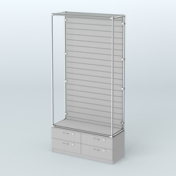 Торговая система ХРОМ (задняя стенка - Экономпанель) №5 с тумбой Т-14, Серый