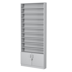 Стеллаж из ДСП с 9-ю полками 150x900 мм серии LEVEL-9 №9 (З/C - ДВП), Серый