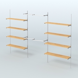 Neo Fix №7(М) настенная система с полками из ДСП поручнями из хрома (3600 мм), Дуб Золотистый