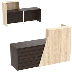 Стойка ресепшен ГРАУНД №1Б левосторонняя, Дуб Сонома + Дуб Венге
