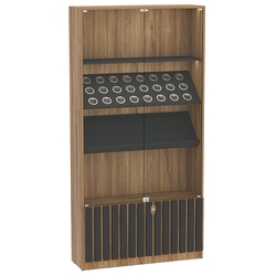 Витрина серии "Смок" №7, Дуб Канзас коричневый + Черный