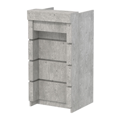 Торговый кассовый прилавок на колесах с утопленным фасадом №УФК-2-1, Метрополитан Грей