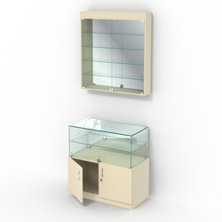 Комбинированный прилавок-витрина с зеркалами КПВ-01-04, Крем Вайс