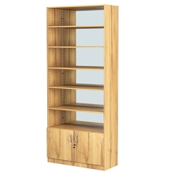 Стеллаж из ДСП с 5-ю полками 350x900 мм серии LEVEL-5 №13-2 (З/C - ЗЕРКАЛО), Дуб Золотистый