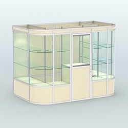 Павильон из профиля пристенный №8а (4,05 кв. м), Крем Вайс