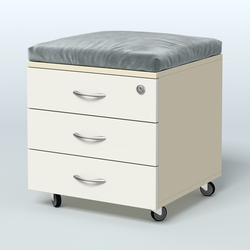 Тумба подкатная Платинум Персонал, цвет белый премиум, Крем Вайс + Белый