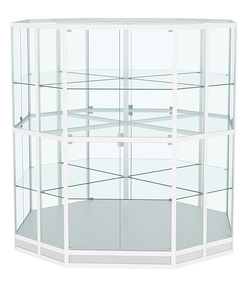 Витрина из профиля островная восьмигранная №4, Серый