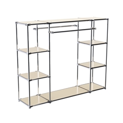 Хромированный стенд-вешало TD-45 №1-3 Хром с полками ДСП 16мм, Крем Вайс