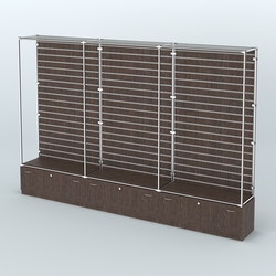 Торговая система ХРОМ (задняя стенка - Экономпанель) №8 с тумбами Т-11, Дуб Венге