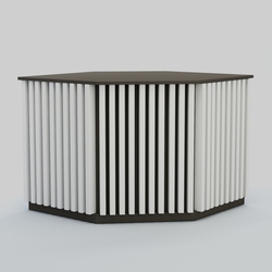 Ресепшен - стол угловой серии ВЕРТИКАЛЬ №10, Черный + Белый