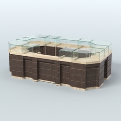 Торговый островок GOLD №4 (6,75 кв.м), Дуб Сонома + Дуб Венге