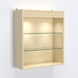 Витрина настенная №201-3Г открытая с подсветкой, Крем Вайс