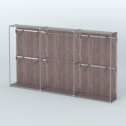 Торговая система ХРОМ (задняя стенка - ДСП) 3600 мм с поручнями №2, Ясень Анкор темный