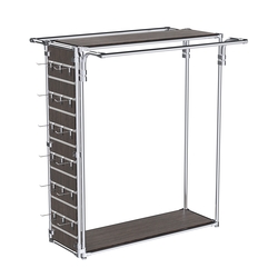 Хромированный стенд-вешало ETD-11 №1-3 (торец-ЭП) с полками ДСП 16мм, Дуб Венге
